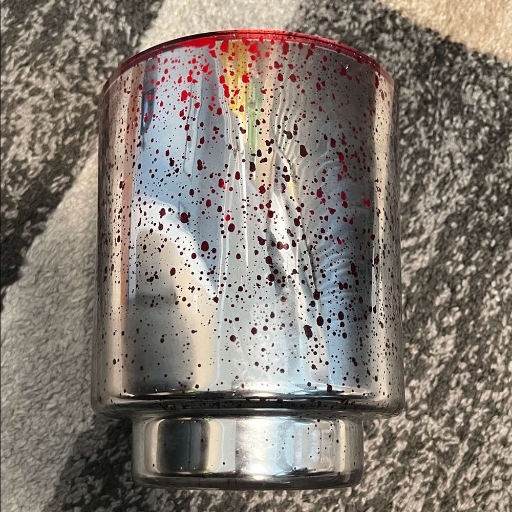 Yankee Candle Red Shimmer Glow candle holder, large NWT!